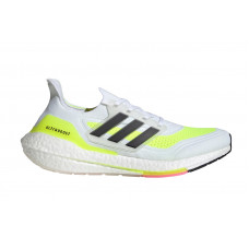 Adidas Ultraboost 21 Løpesko Herre (White/Black/Yellow)