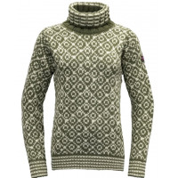 Devold Svalbard wool High Neck Unisex (Olive/offwhite)