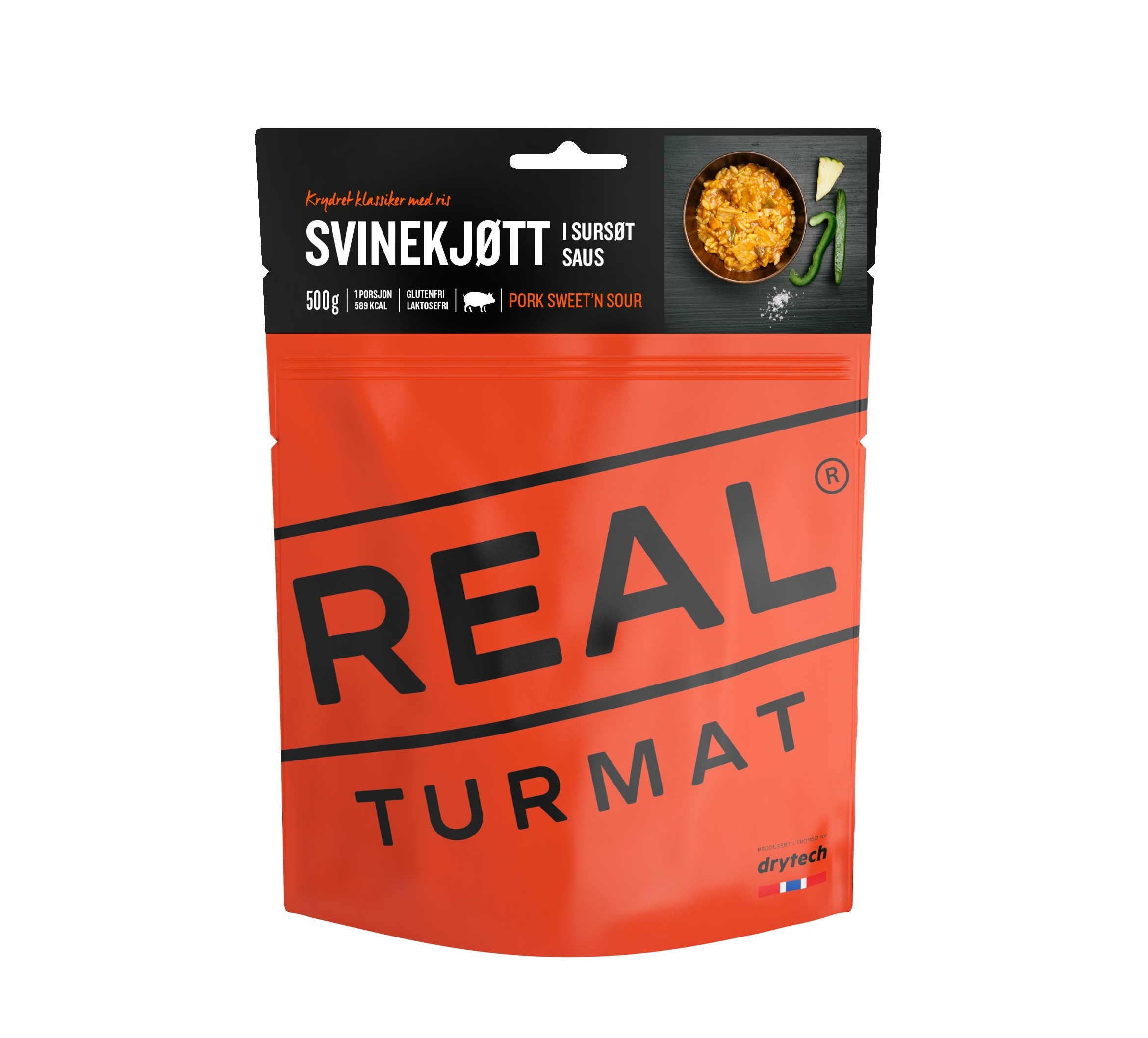 Real Turmat Svinekjøtt i Sursøt Saus